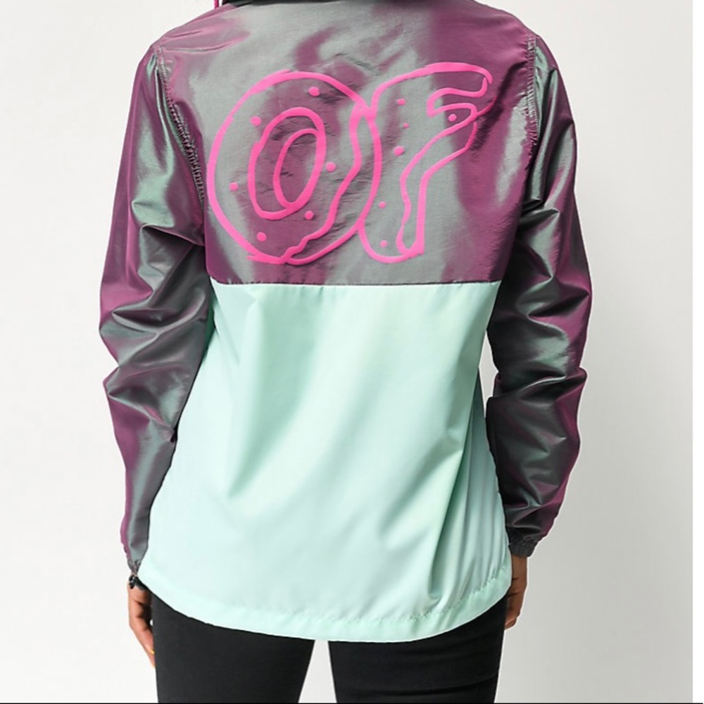Iridescent Purple & Mint Anorak Windbreaker Jacket - Picture 3 of 6